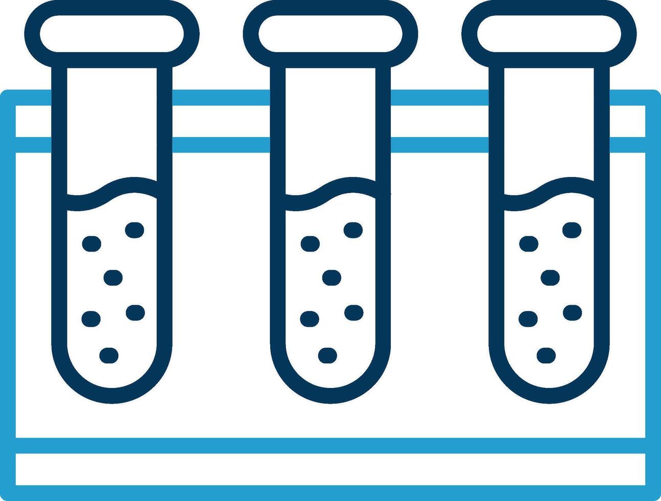 Test Tubes Line Blue Two Color Icon vector