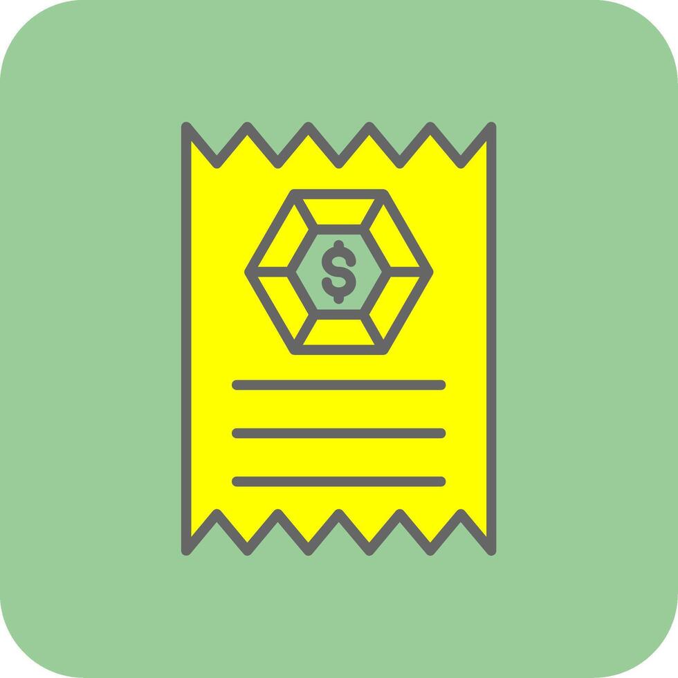Receipt Filled Yellow Icon vector