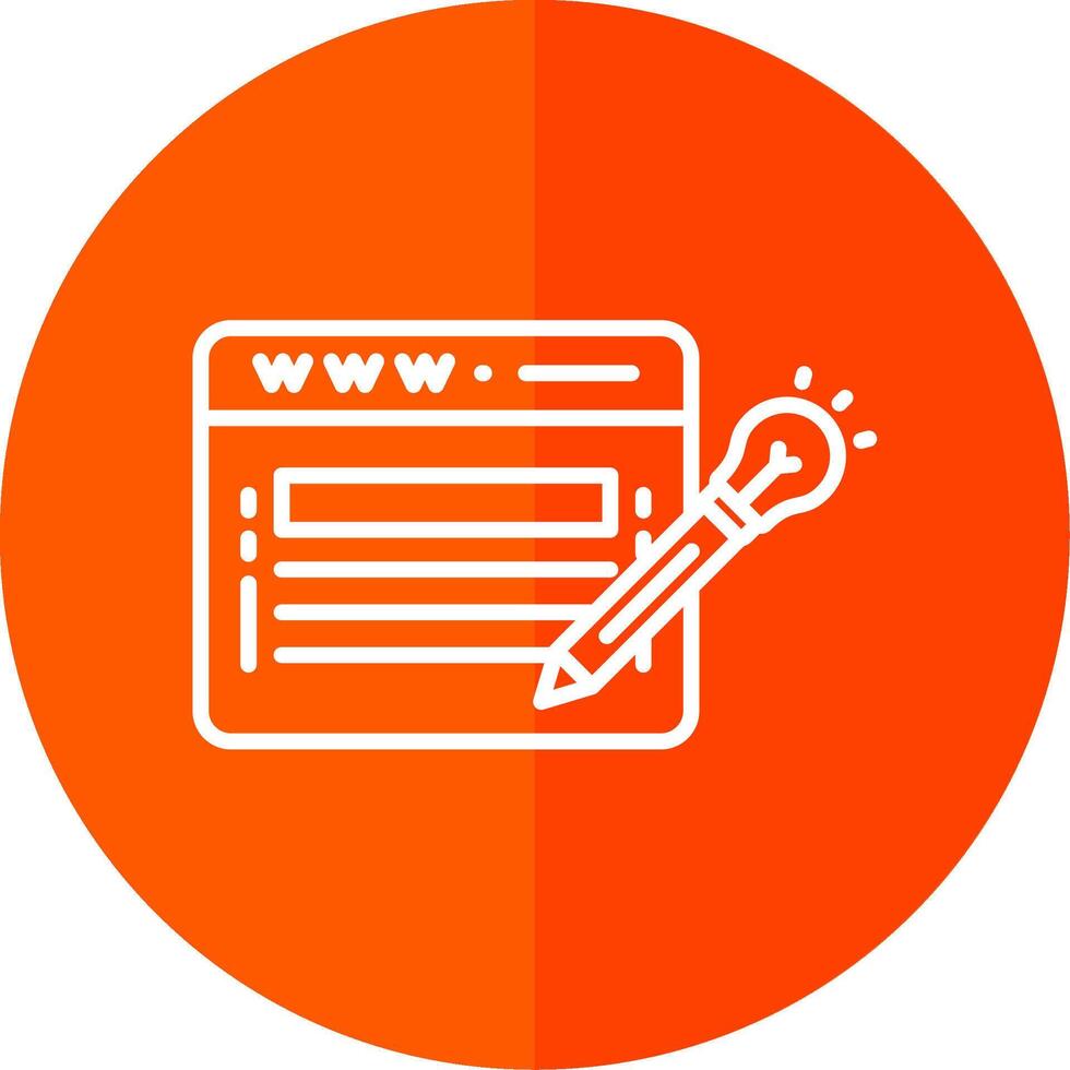 Website Design Line Red Circle Icon vector