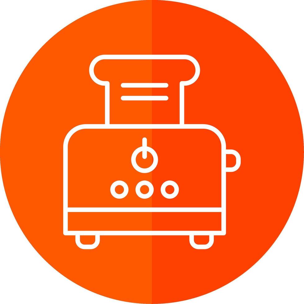 Toaster Line Red Circle Icon vector