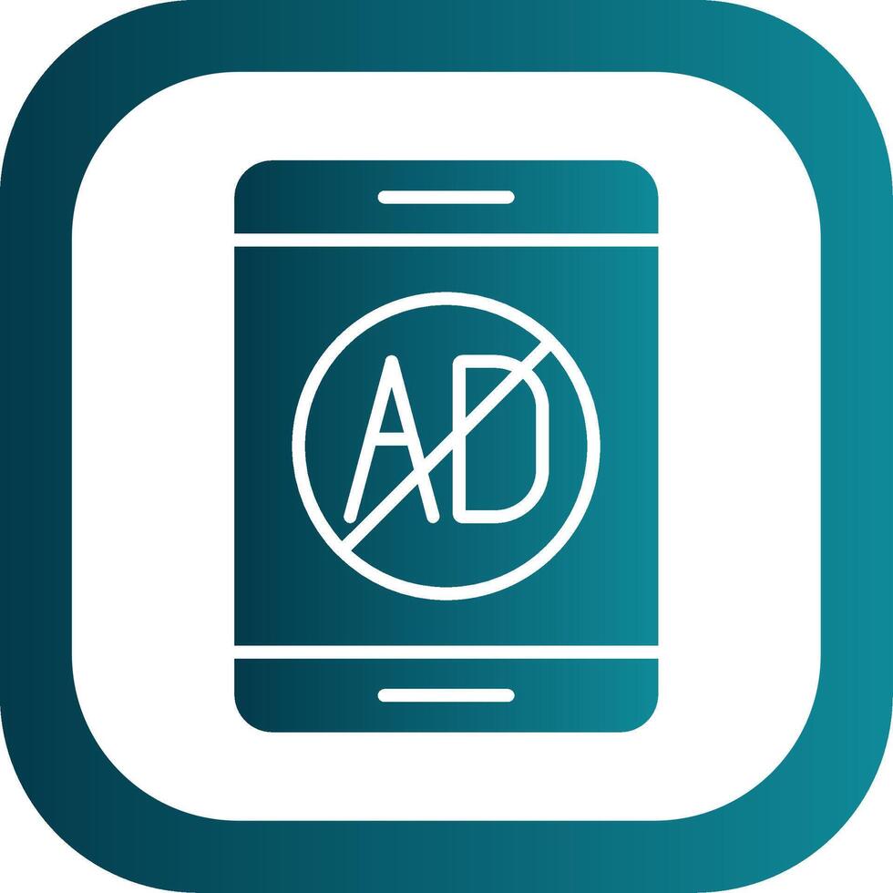 Ad Blocker Glyph Gradient Corner Icon vector