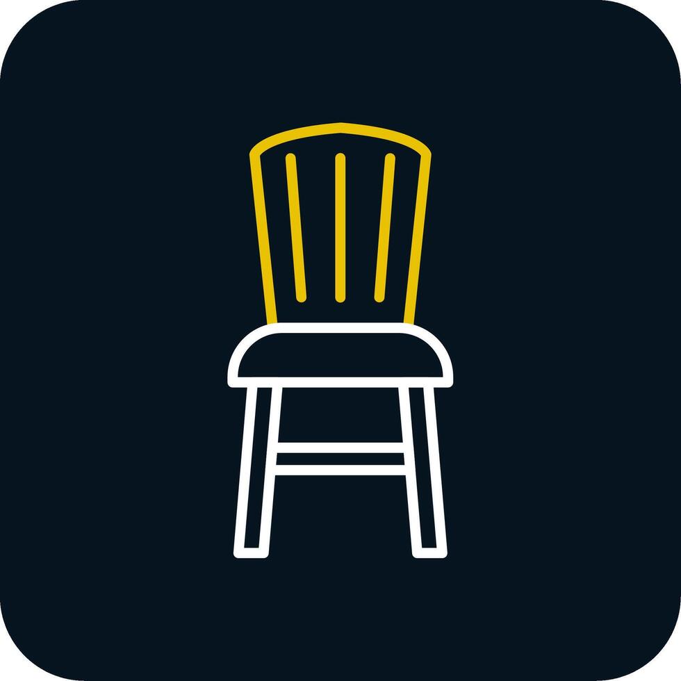Dining Chair Line Red Circle Icon vector
