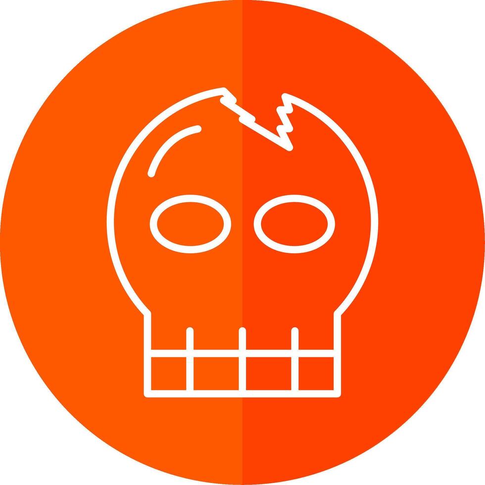 Skull Line Yellow White Icon vector