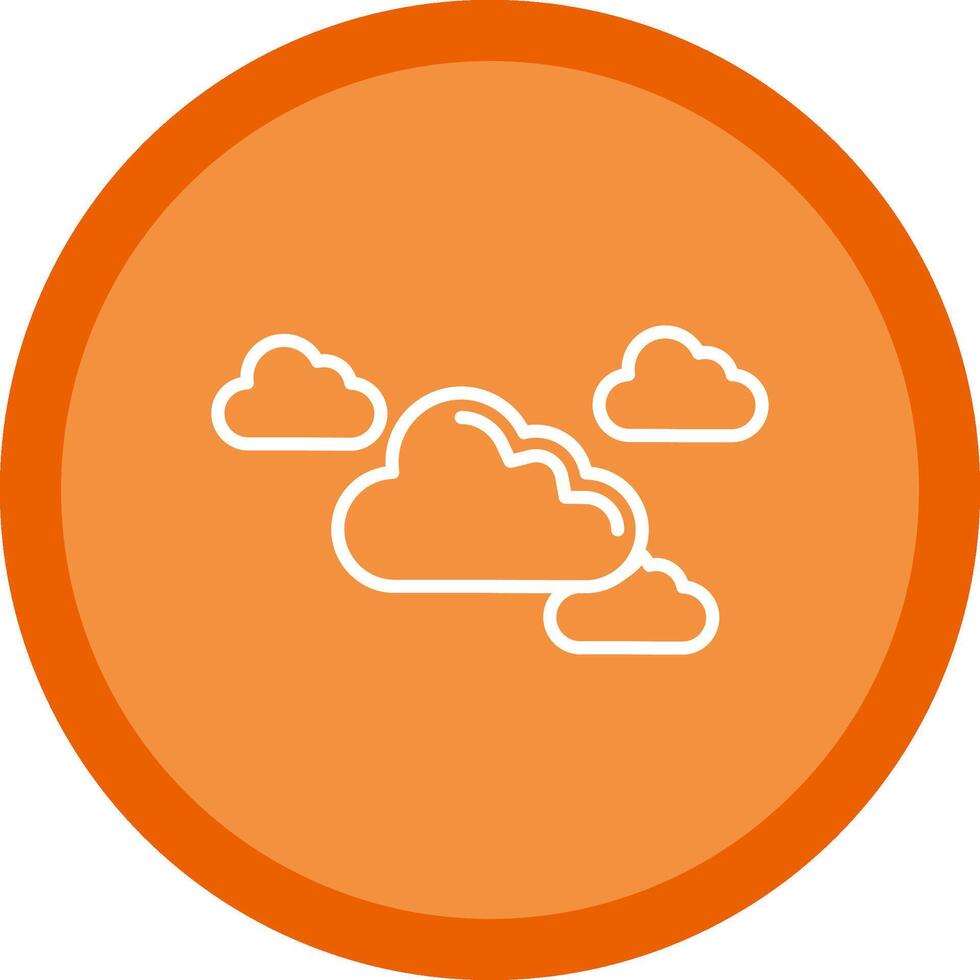 Clouds Line Multi Circle Icon vector