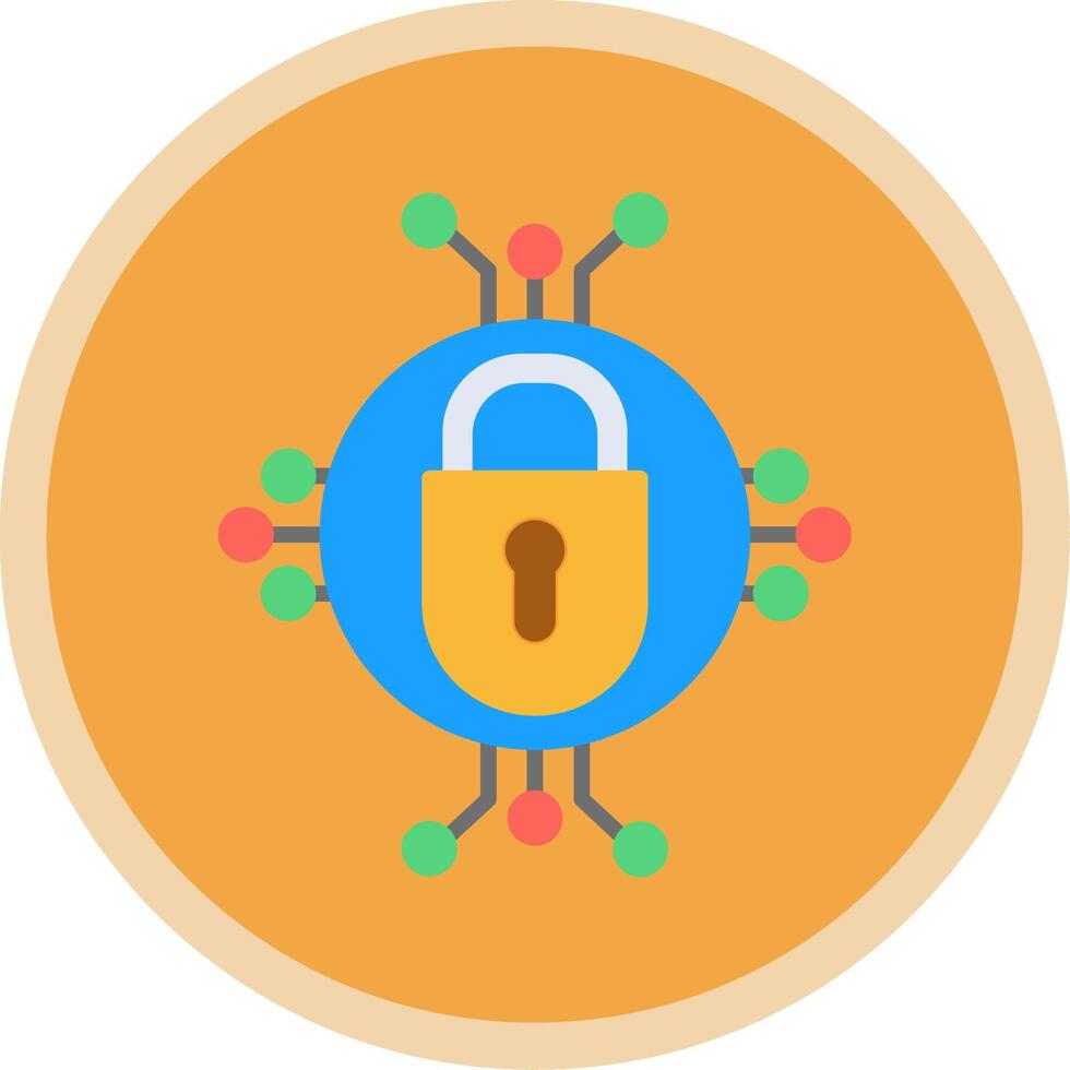 Cyber Security Flat Multi Circle Icon vector