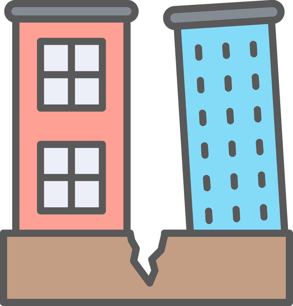 Earthquake Line Filled Light Icon vector