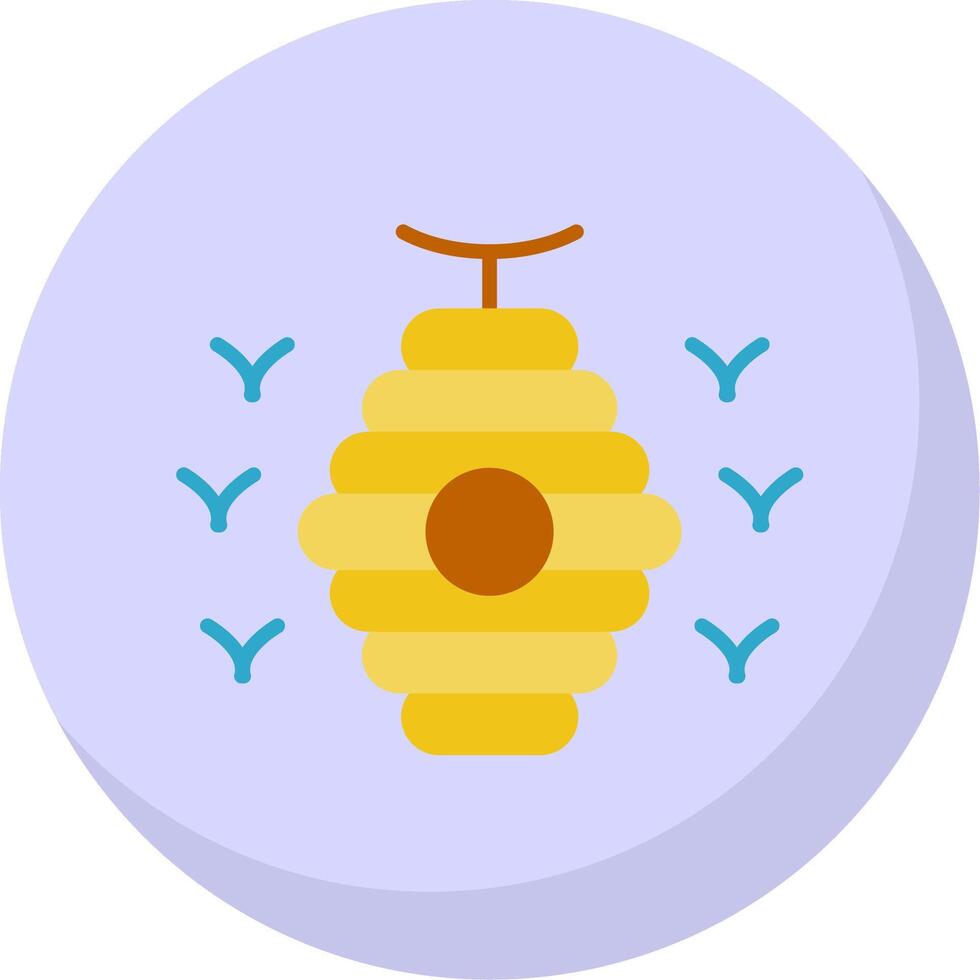 Bee Hive Flat Bubble Icon vector