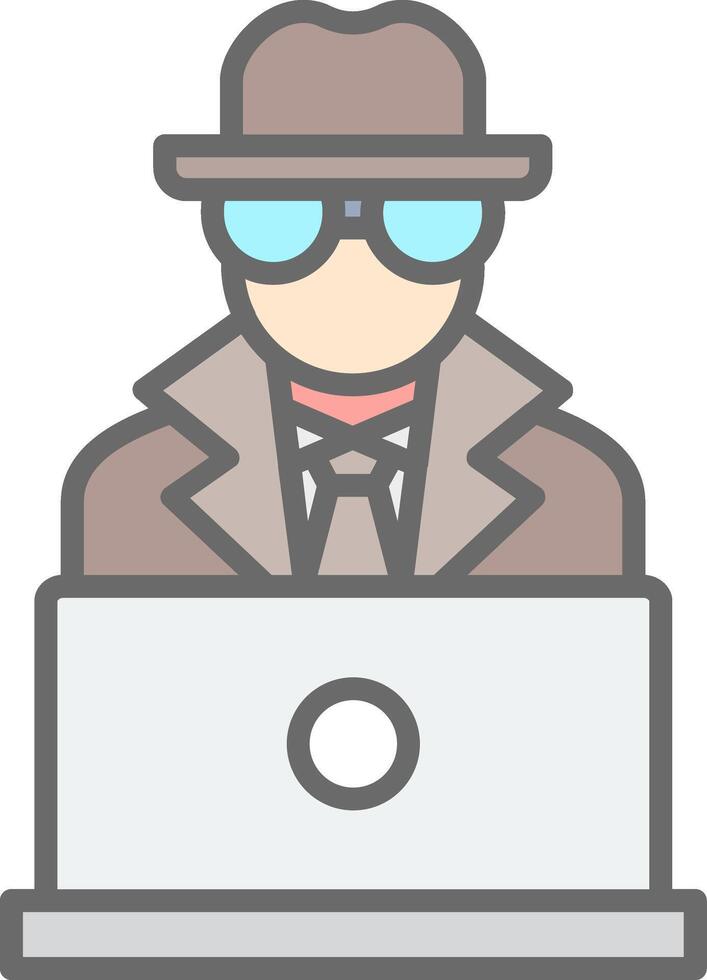 spyware Line Filled Light Icon vector