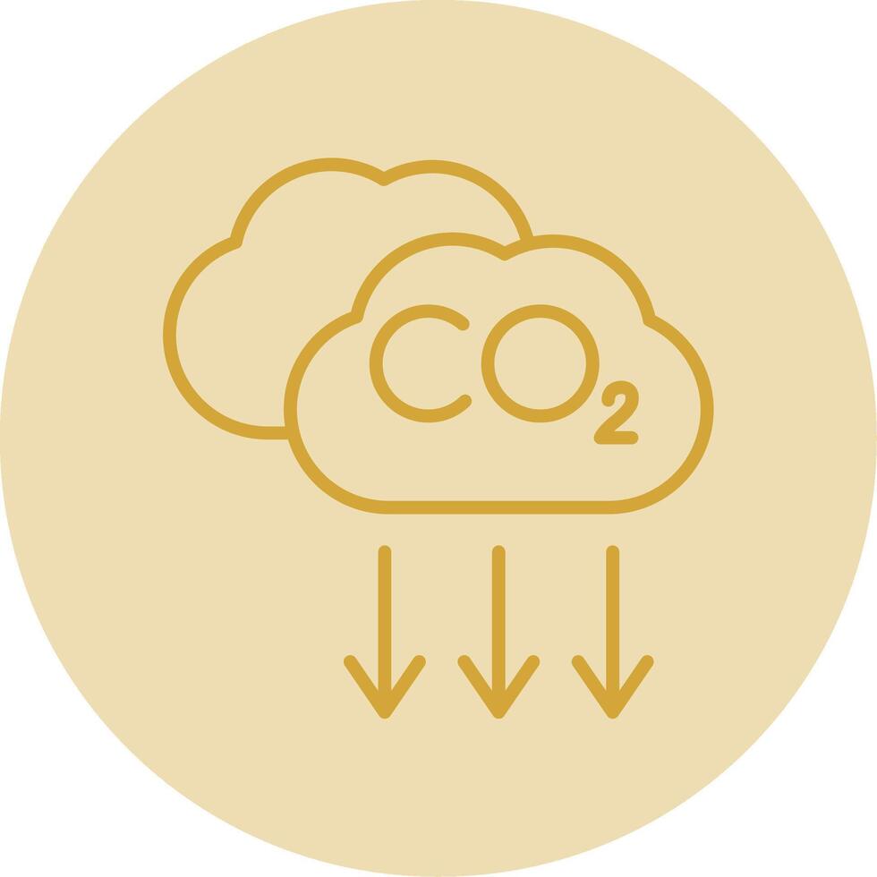 co2 línea amarillo circulo icono vector