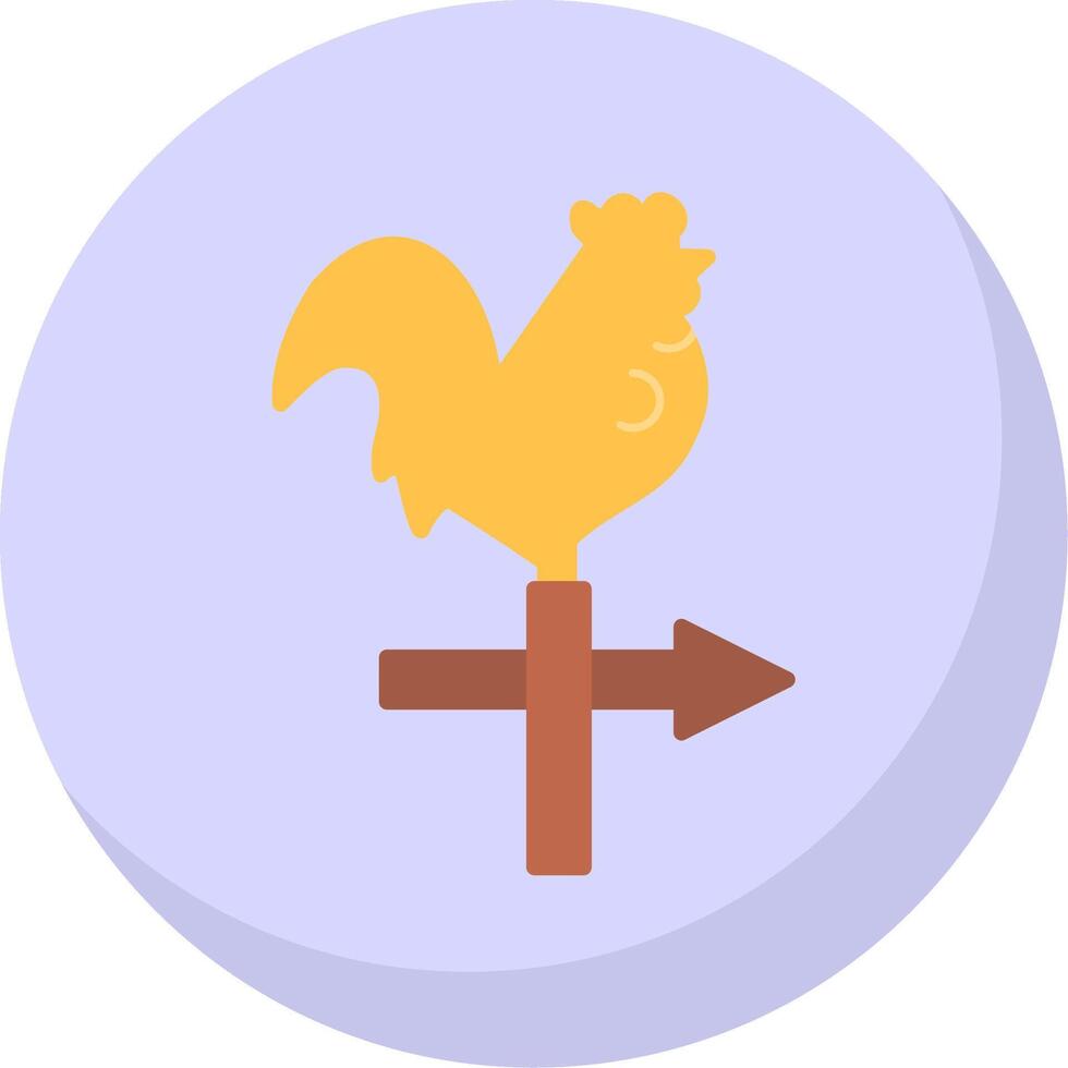 Weather Vane Flat Bubble Icon vector