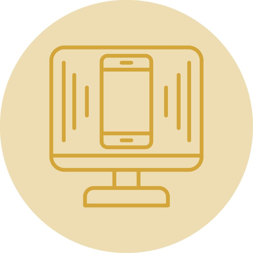 Responsive Design Line Yellow Circle Icon vector