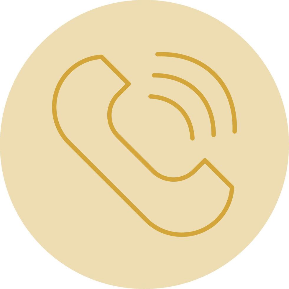 Phone Line Yellow Circle Icon vector