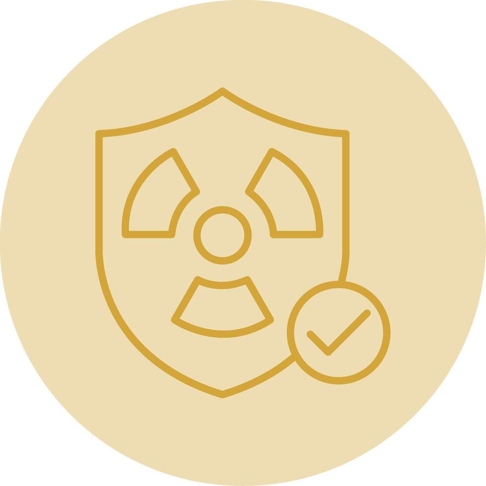 Safety Nuclear Line Yellow Circle Icon vector