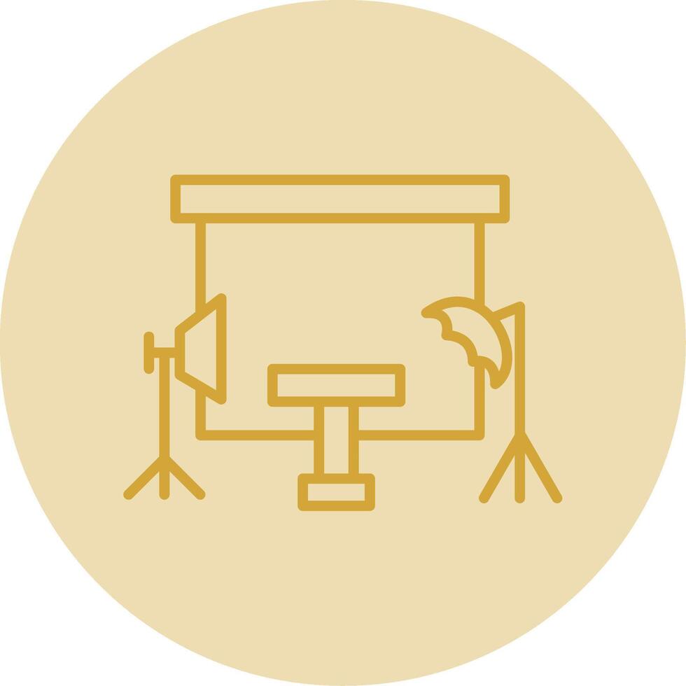 Studio Line Yellow Circle Icon vector