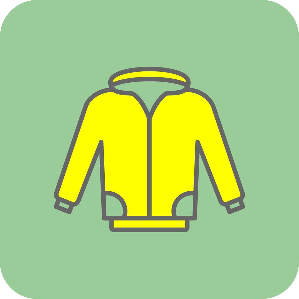 Jacket Filled Yellow Icon vector