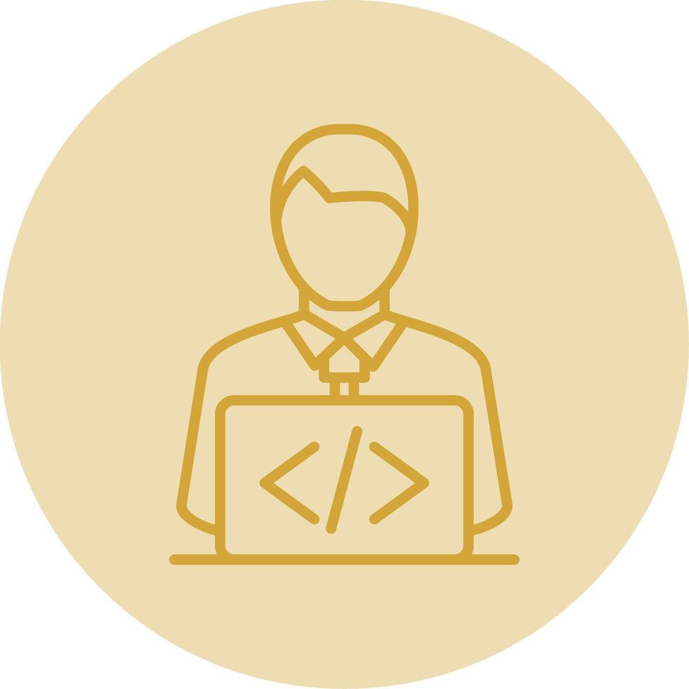 Developer Line Yellow Circle Icon vector