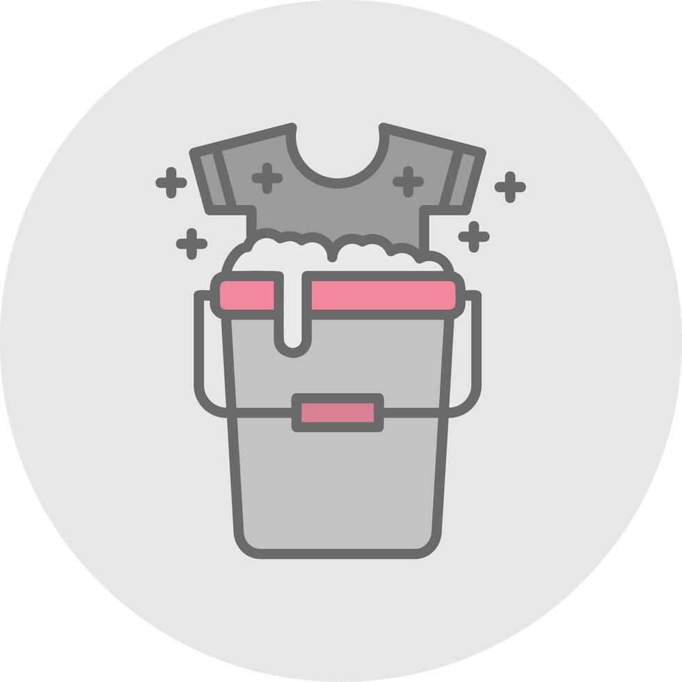 Bucket Line Filled Light Icon vector