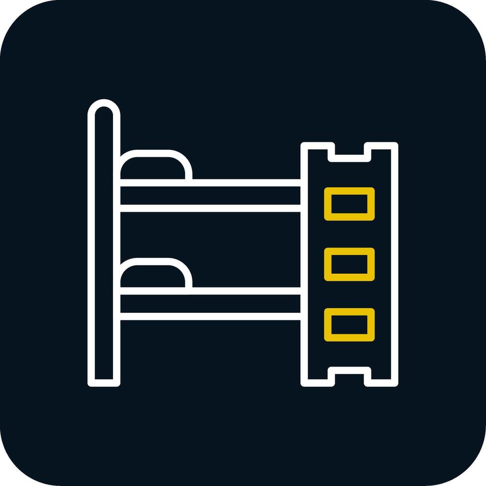 Bunk Bed Line Red Circle Icon vector