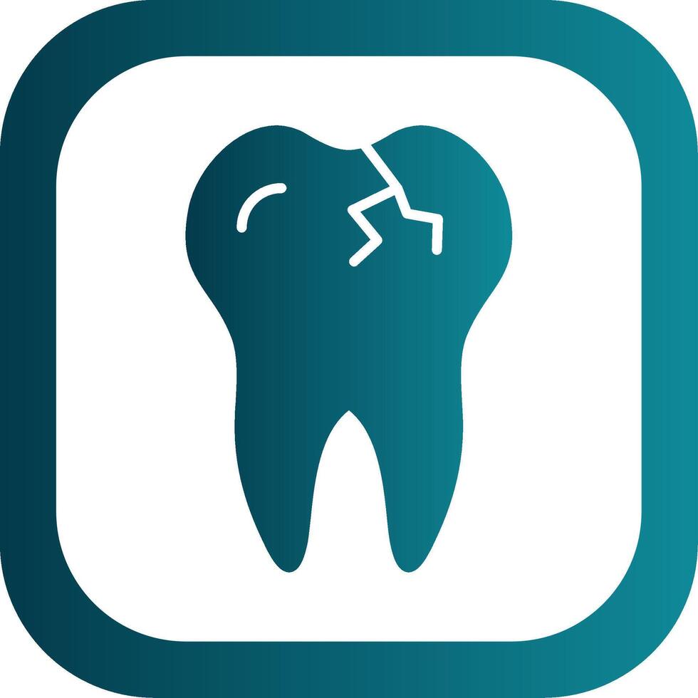 Broken Tooth Glyph Gradient Corner Icon vector