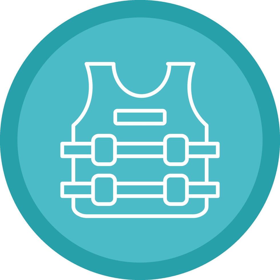 Bullet Proof Jacket Line Multi Circle Icon vector