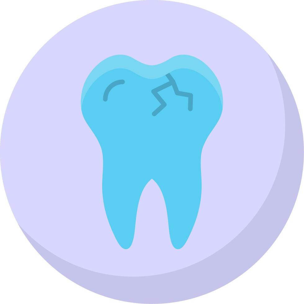 Broken Tooth Flat Bubble Icon vector