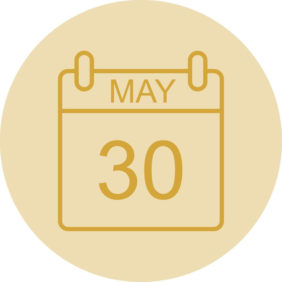 May Line Yellow Circle Icon vector