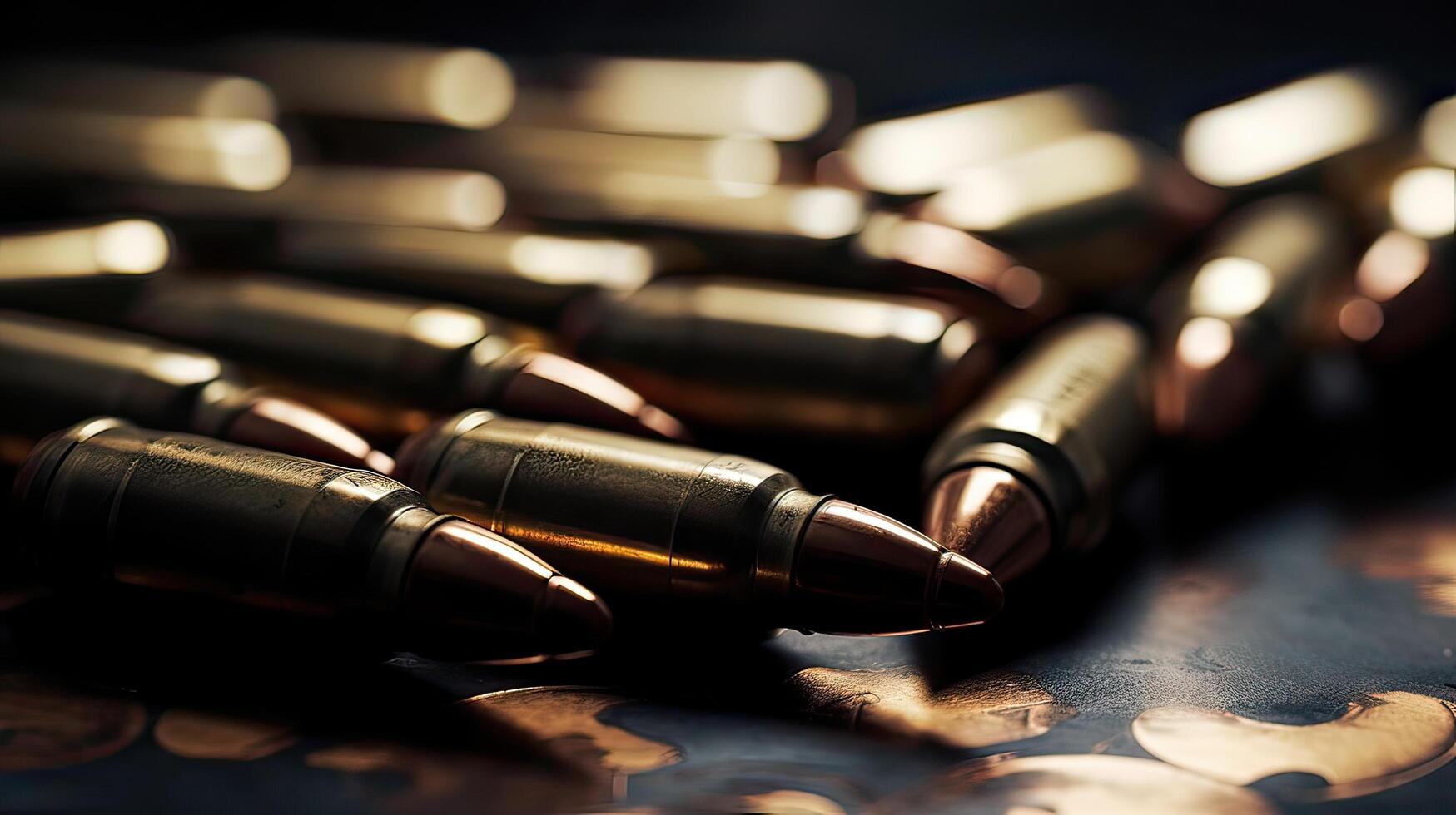 balas de un asalto rifle de cerca foto