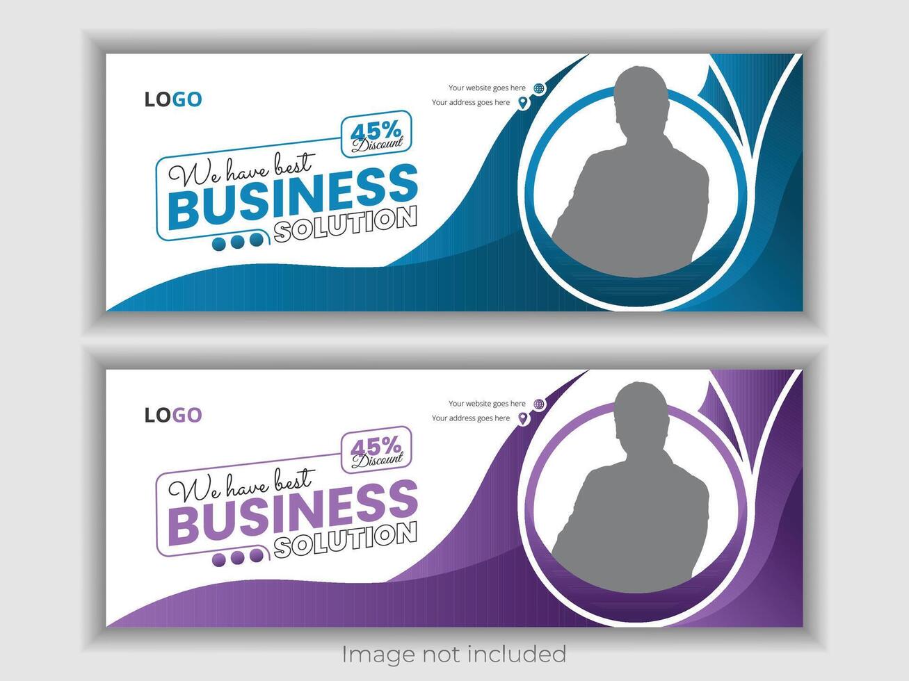 Blue and purple color business cover design vector