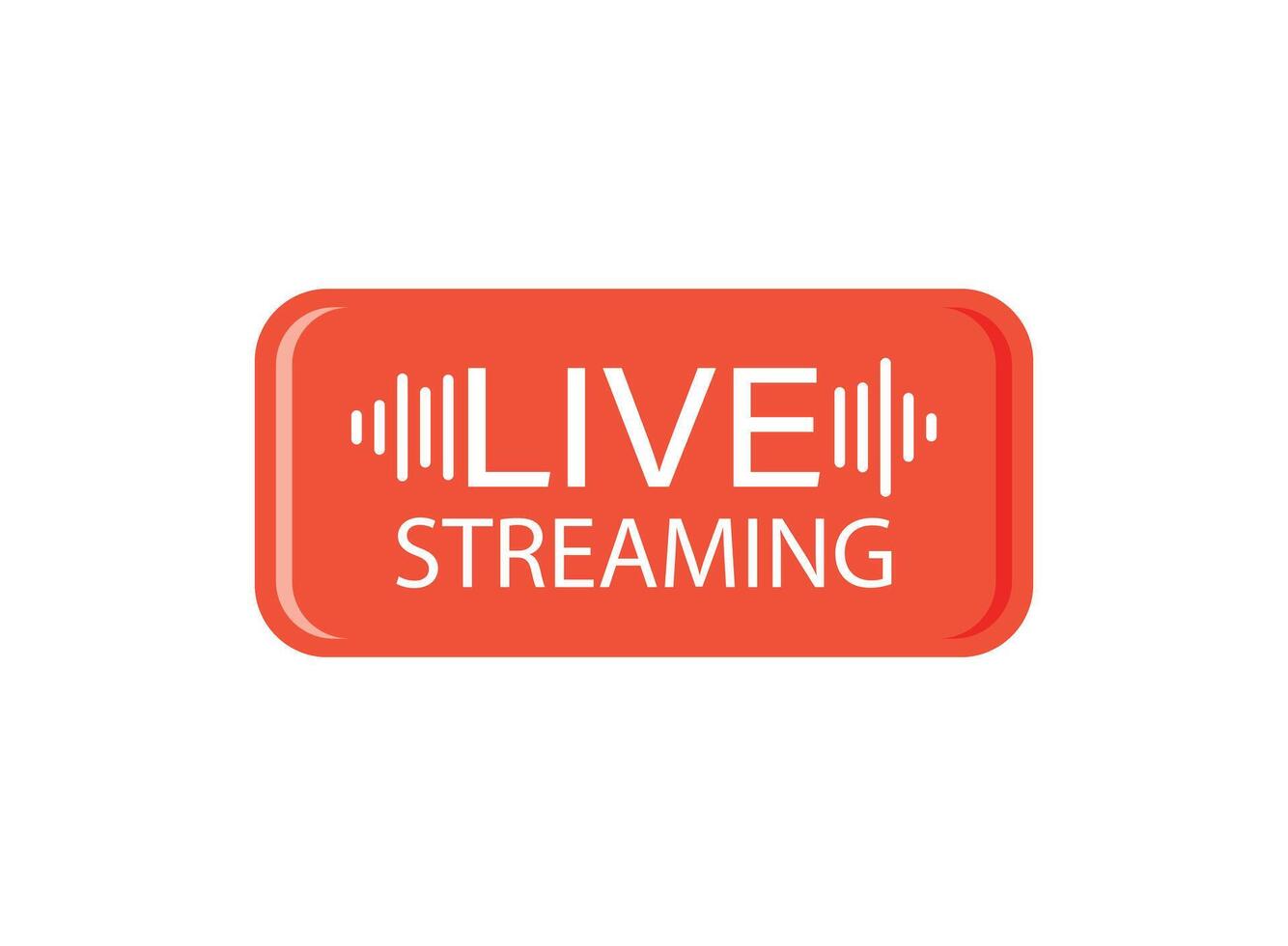 Live stream button icon in flat style. Webinar illustration on isolated background. Streaming sign business concept. vector