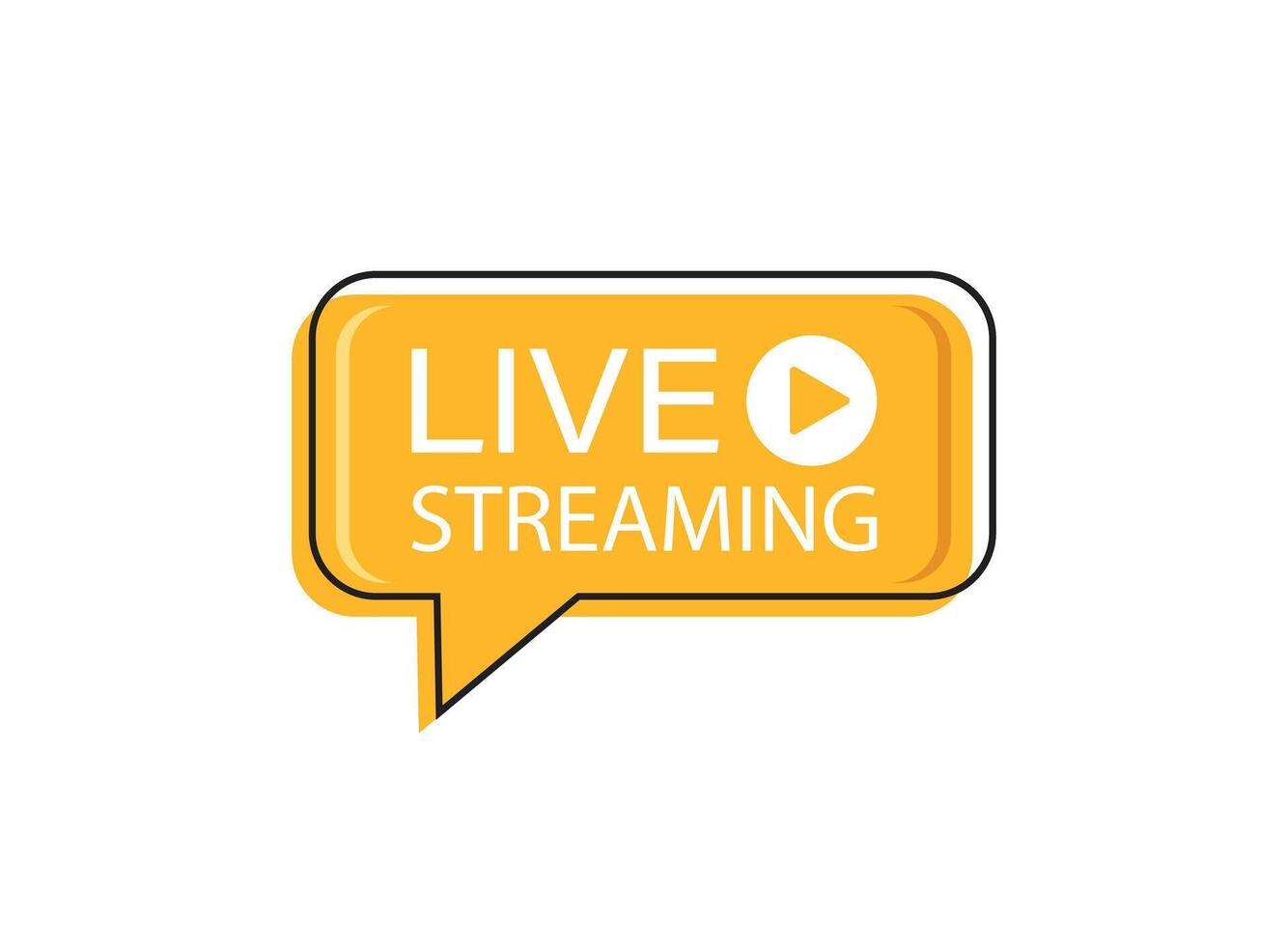 Live stream button icon in flat style. Webinar illustration on isolated background. Streaming sign business concept. vector