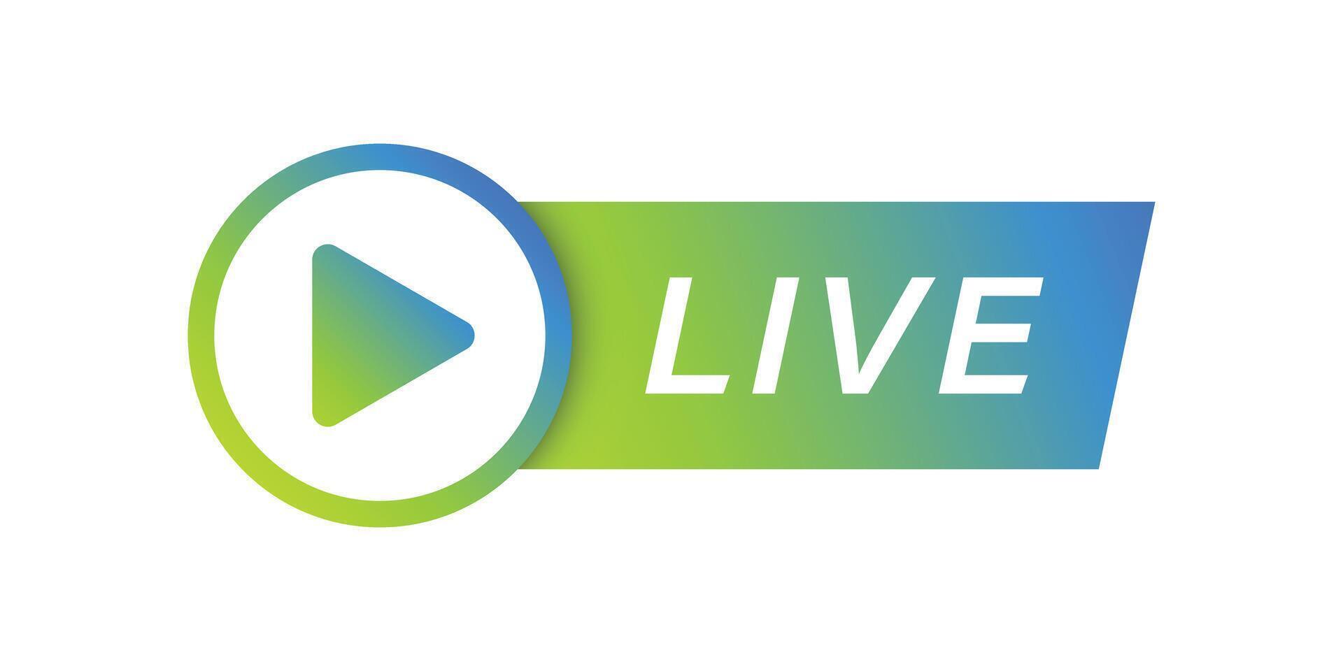 Live stream button icon in flat style. Webinar illustration on isolated background. Streaming sign business concept. vector