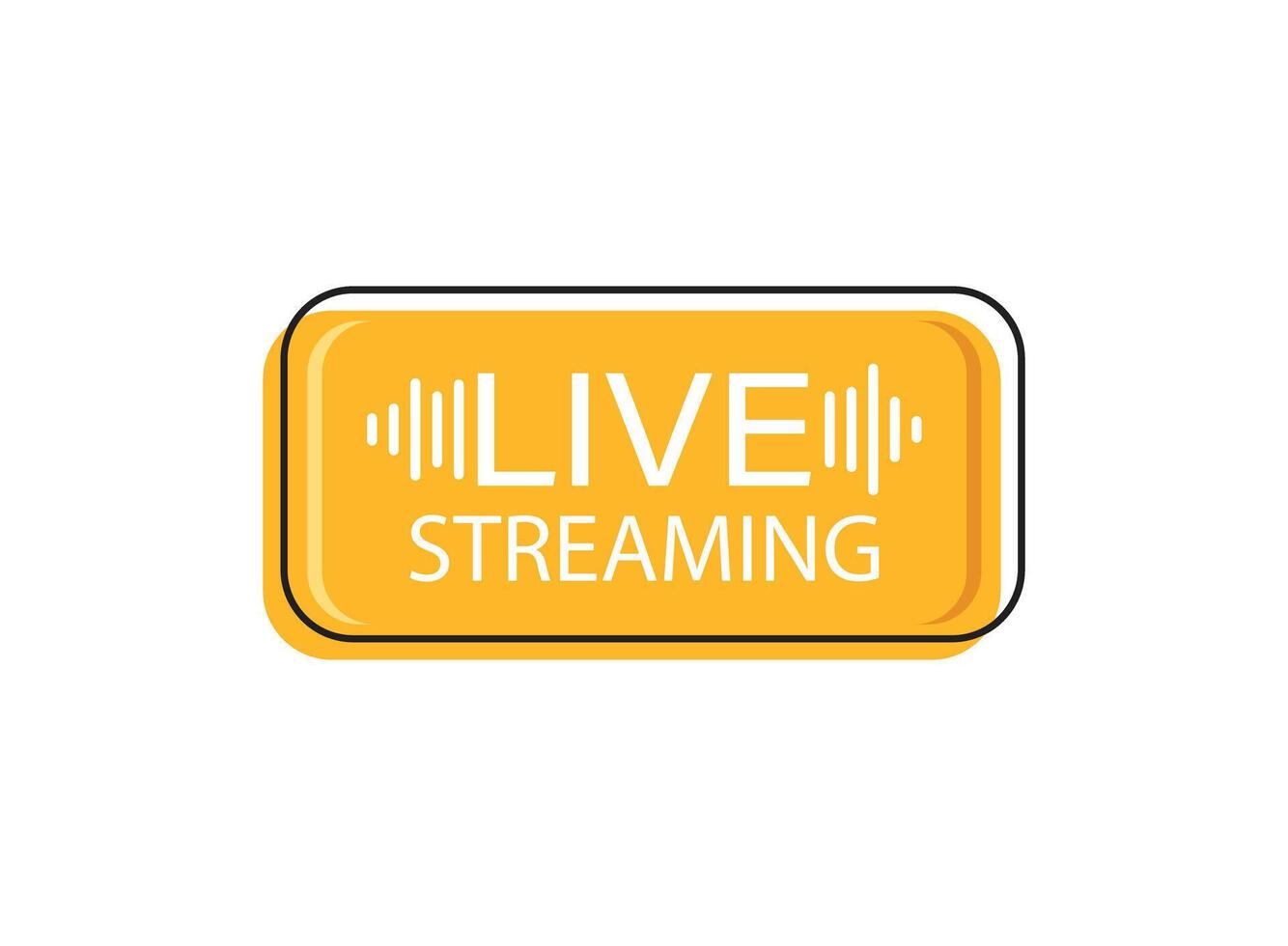 Live stream button icon in flat style. Webinar illustration on isolated background. Streaming sign business concept. vector