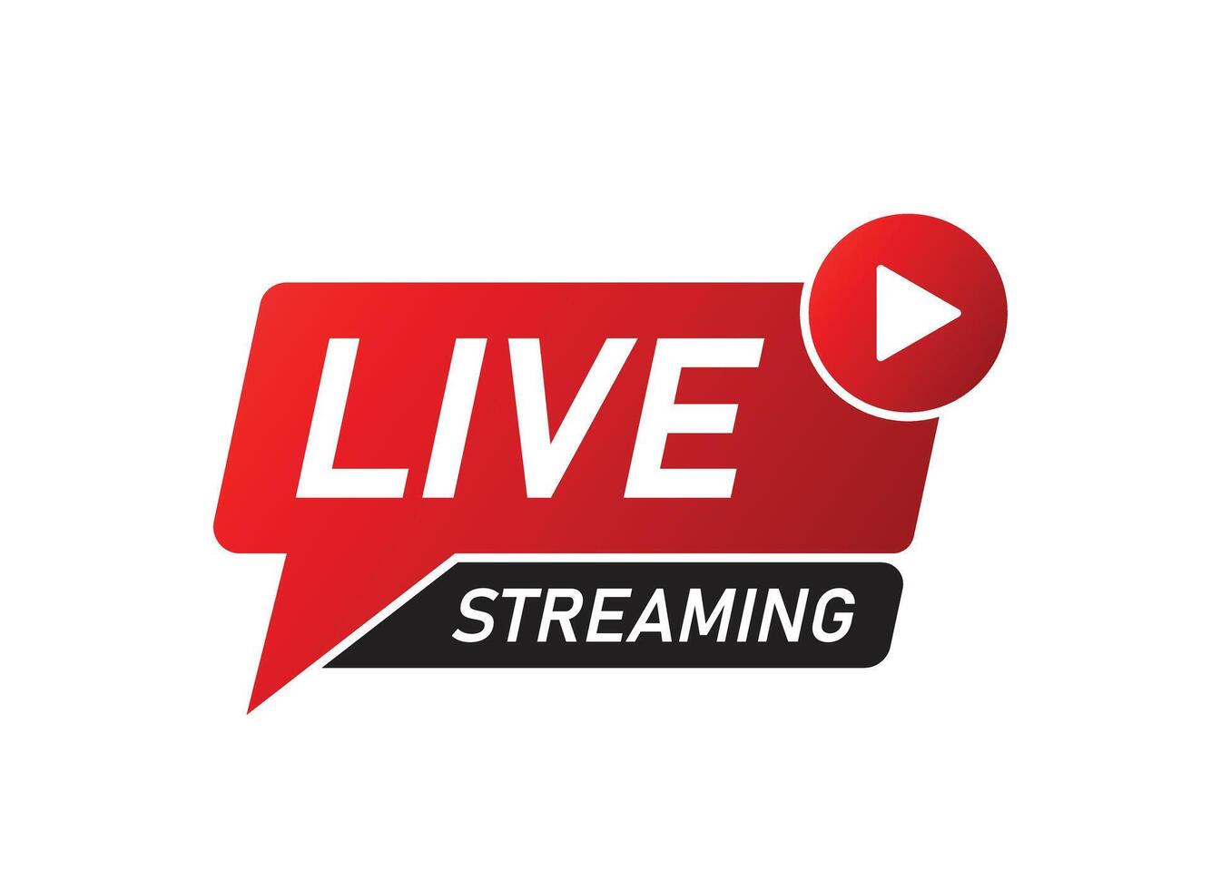 Live stream button icon in flat style. Webinar illustration on isolated background. Streaming sign business concept. vector