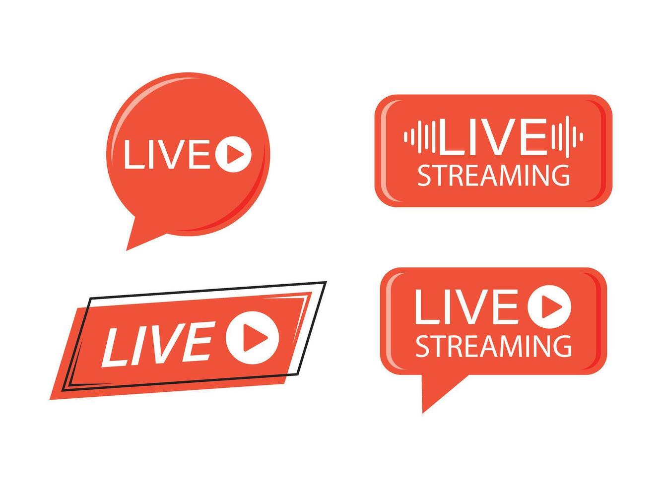Live stream button icon in flat style. Webinar illustration on isolated background. Streaming sign business concept. vector