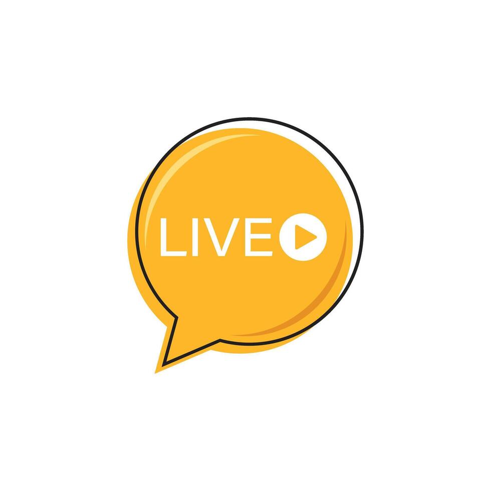 Live stream button icon in flat style. Webinar illustration on isolated background. Streaming sign business concept. vector