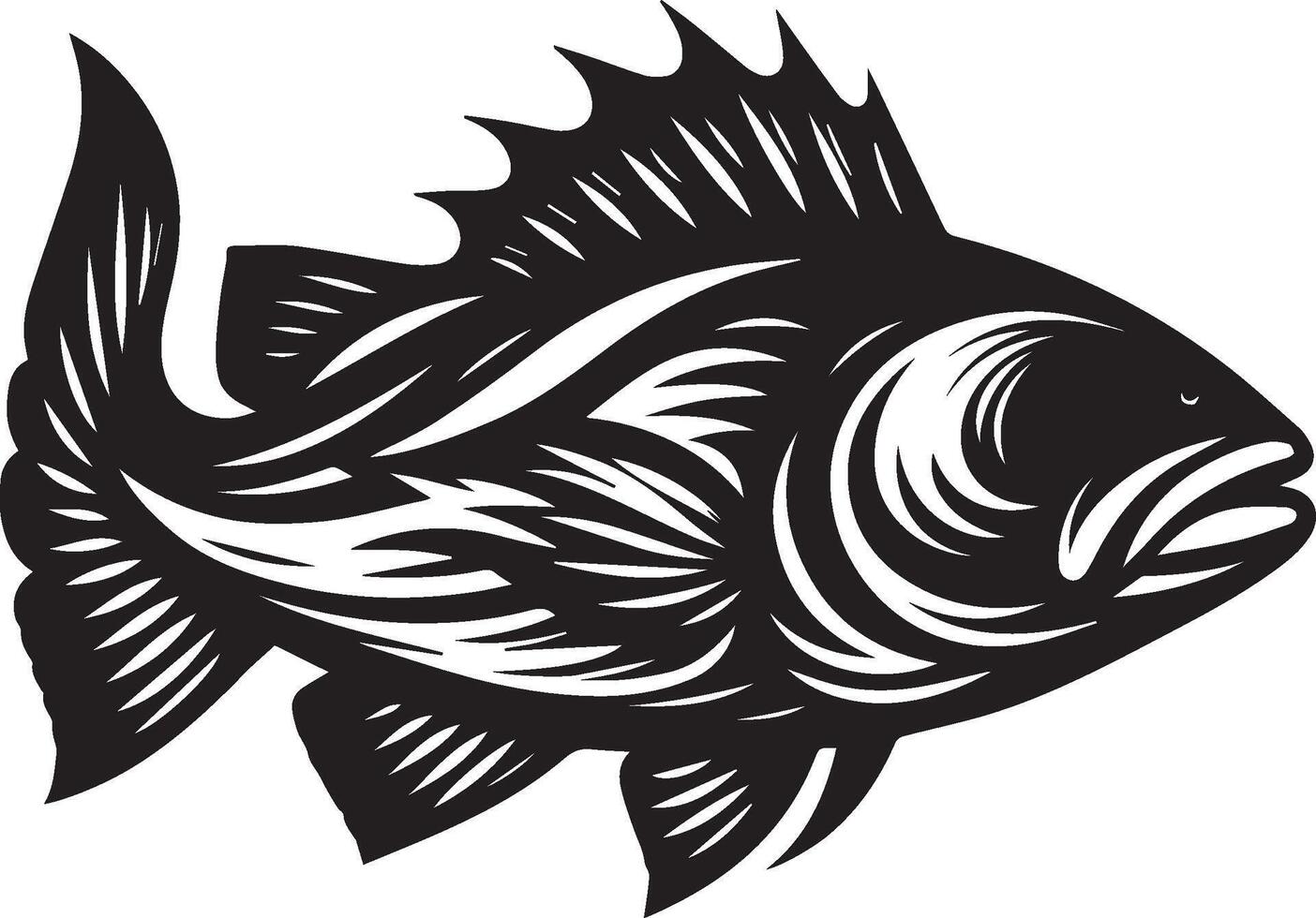 sea fish silhouette isolated on white background. sea fish logo vector