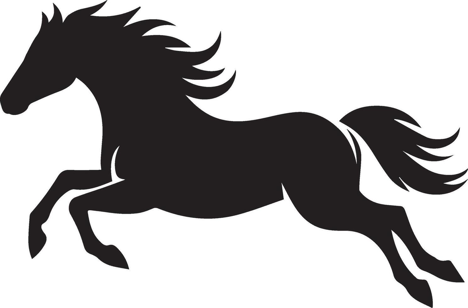 Horse silhouette animal set isolated on white background. Black horses graphic element illustration.High Resolution JPG, EPS 10 included vector