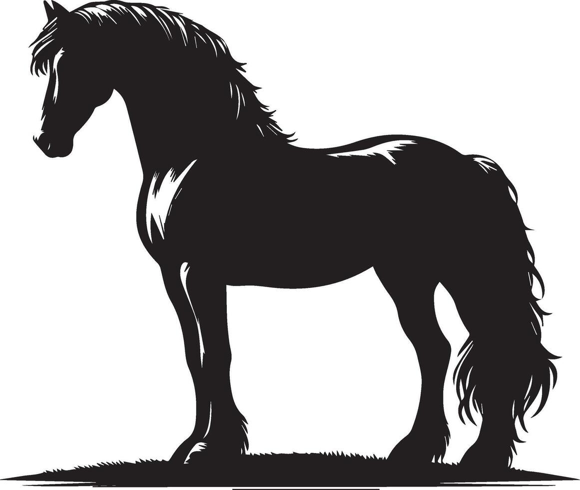 horse silhouette animal set isolated on white background. Black horses graphic element illustration.High Resolution JPG, EPS 10 included vector