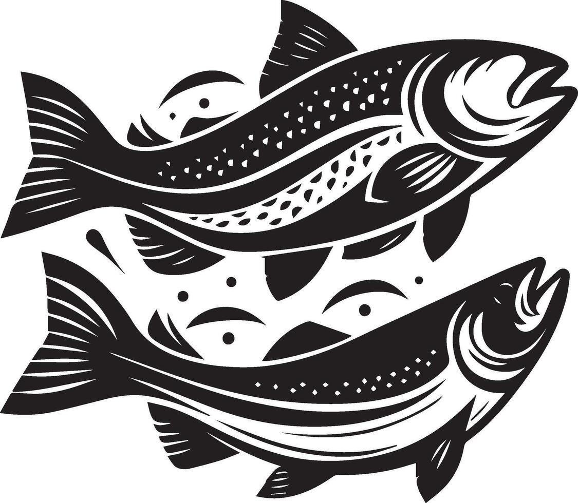 sea fish silhouette isolated on white background. sea fish logo vector