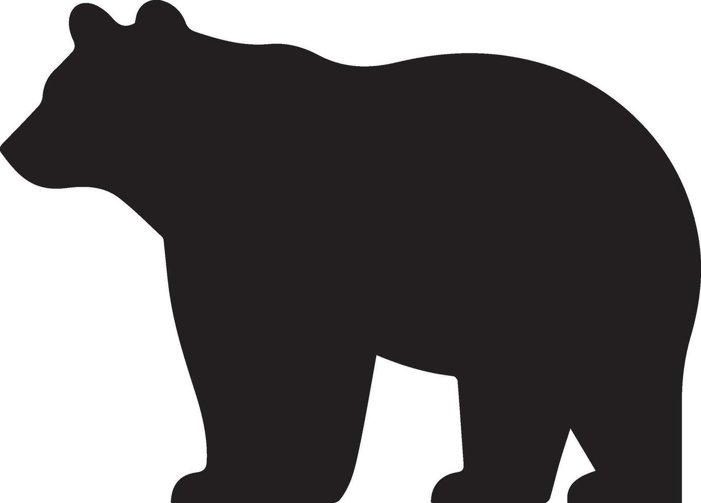 bear silhouette on white background modern symbol logo. vector