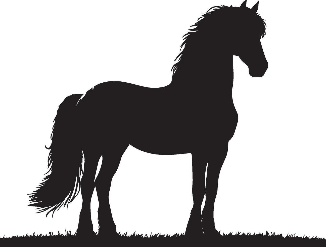 horse silhouette animal set isolated on white background. Black horses graphic element illustration.High Resolution JPG, EPS 10 included vector