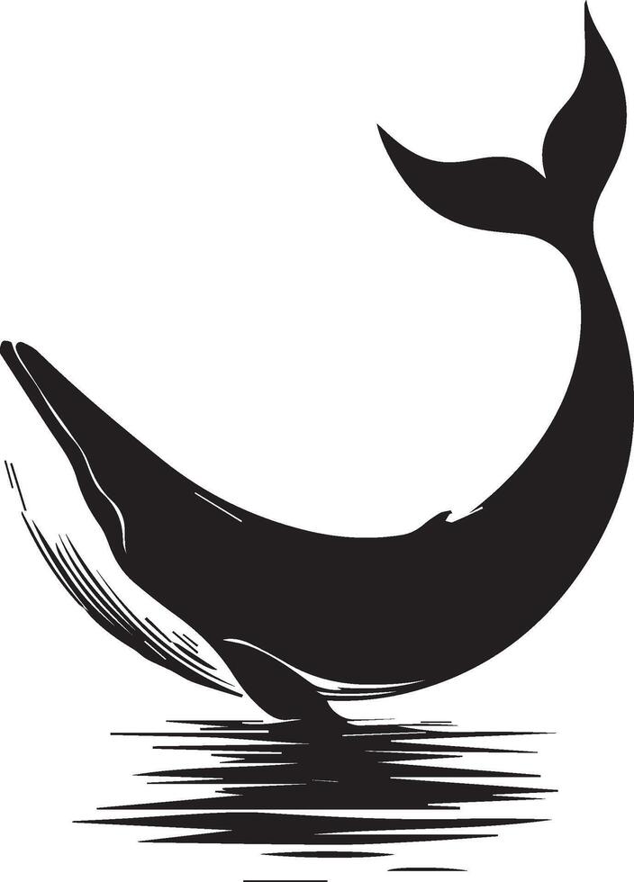Whale silhouette isolated on white background vector