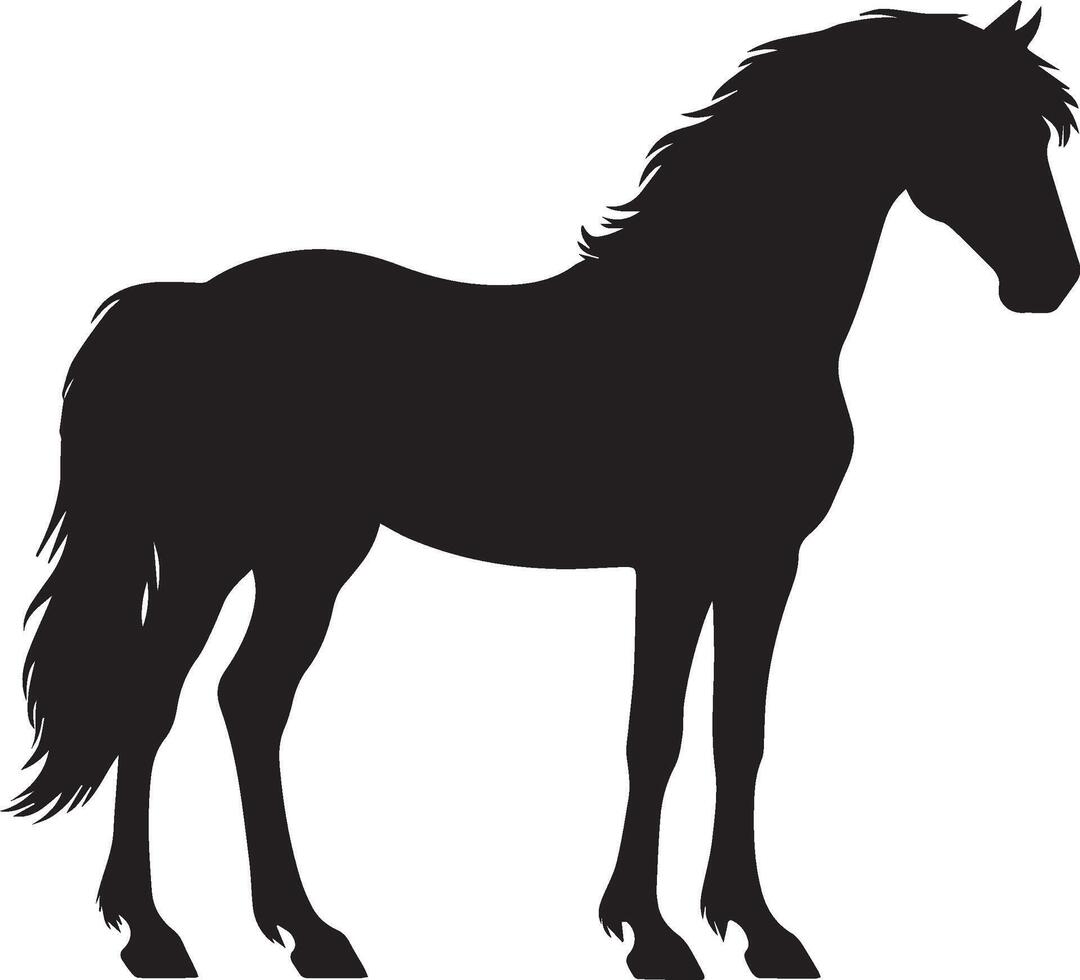 Horse silhouette animal set isolated on white background. Black horses graphic element illustration.High Resolution JPG, EPS 10 included vector