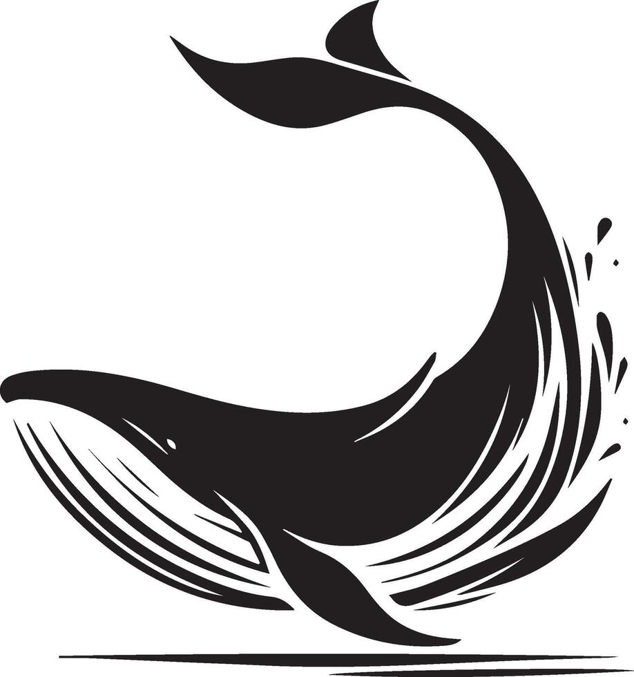 Whale silhouette isolated on white background vector