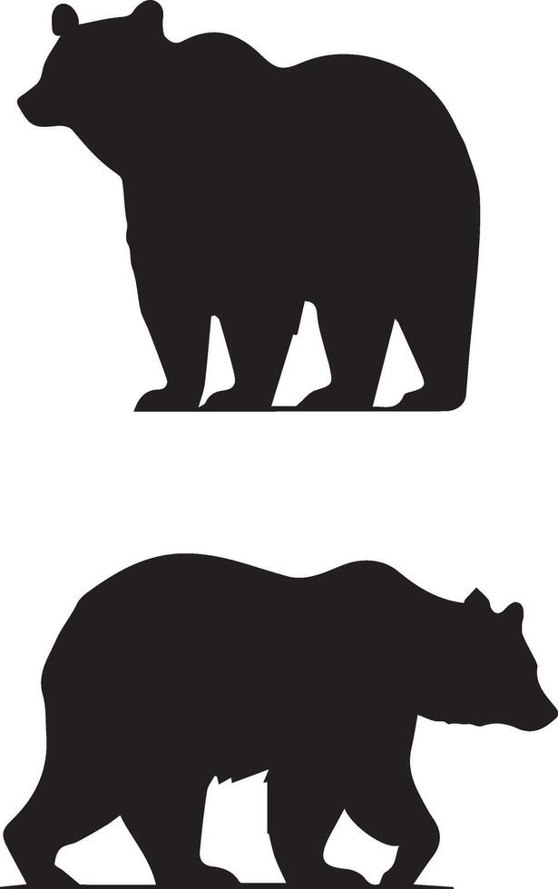 bear silhouette on white background modern symbol logo. vector