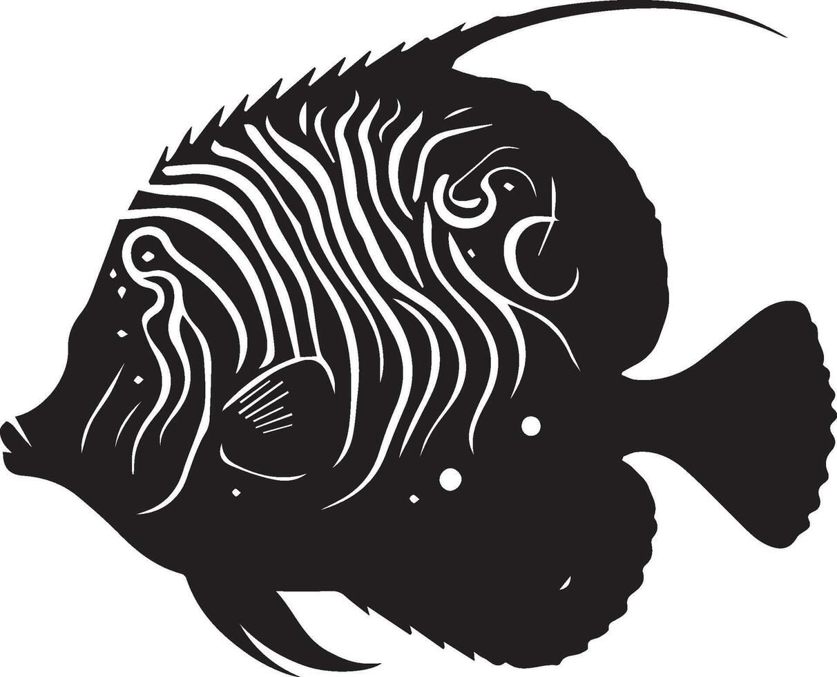 mar pescado silueta aislado en blanco antecedentes. mar pescado logo vector