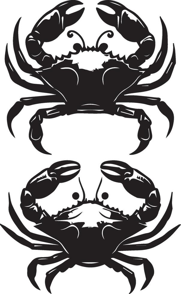 Crabs' illustration. Crabs silhouette on white background vector