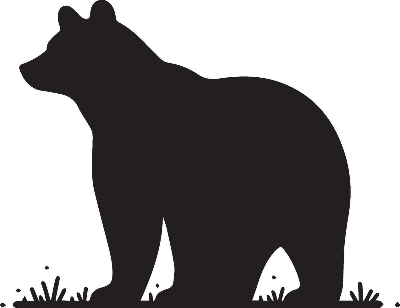 bear silhouette on white background modern symbol logo. vector