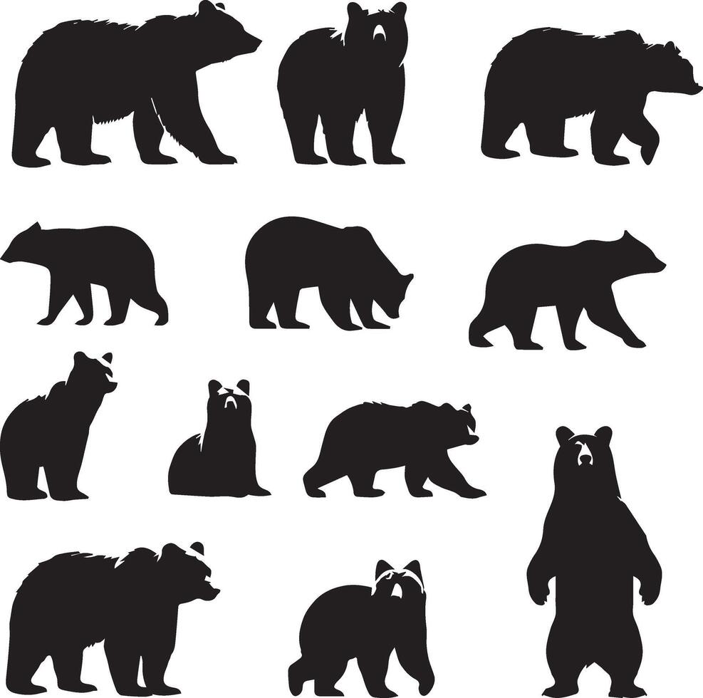 bear silhouette on white background modern symbol logo. vector
