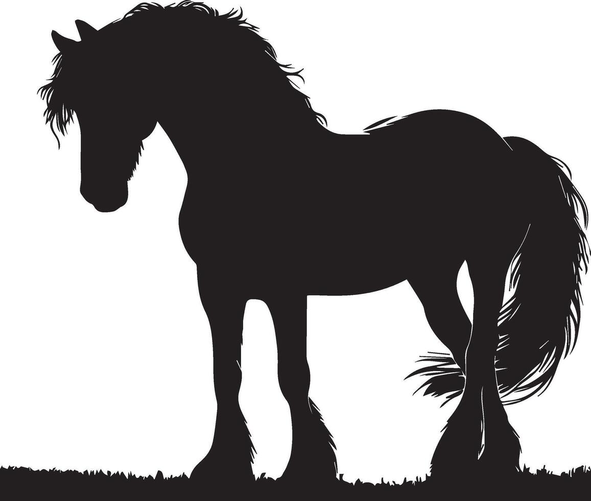 horse silhouette animal set isolated on white background. Black horses graphic element illustration.High Resolution JPG, EPS 10 included vector
